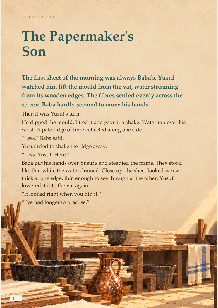 An Adventure in Baghdad — portrait Chapter One page 1