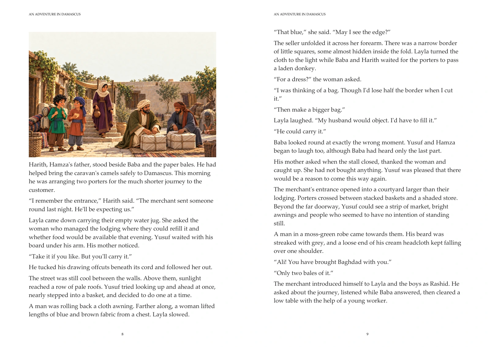 An Adventure in Damascus — Actual Reading Edition opening pages