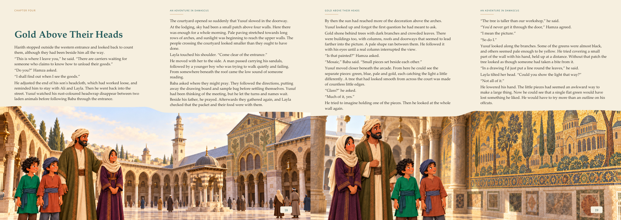 An Adventure in Damascus — Actual final landscape pages · view 2