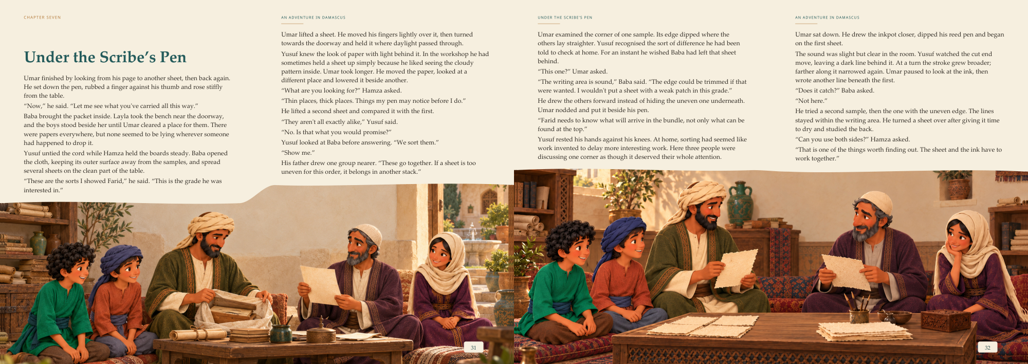 An Adventure in Damascus — Actual final landscape pages · view 3