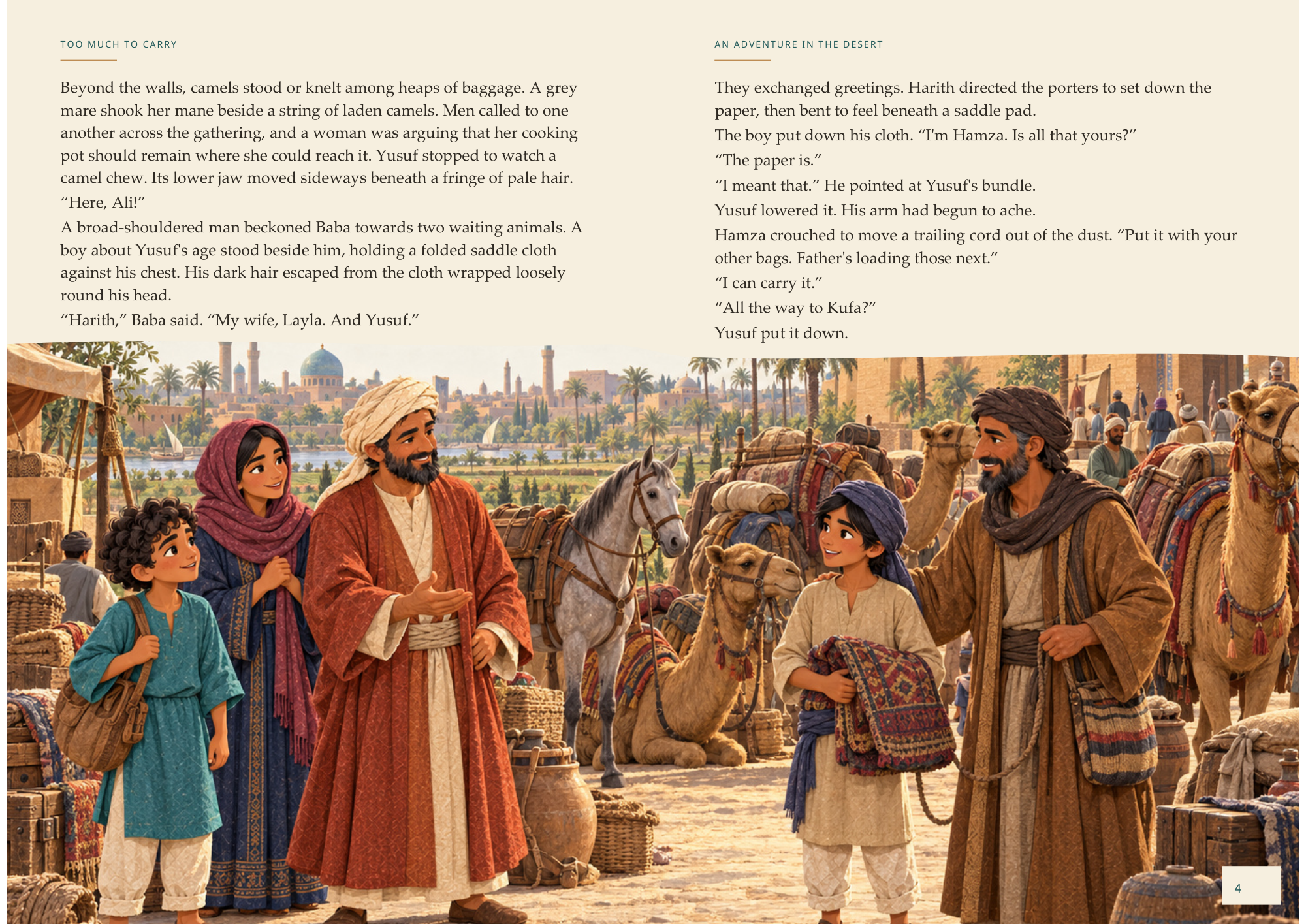 An Adventure in the Desert — Actual final landscape pages · view 2