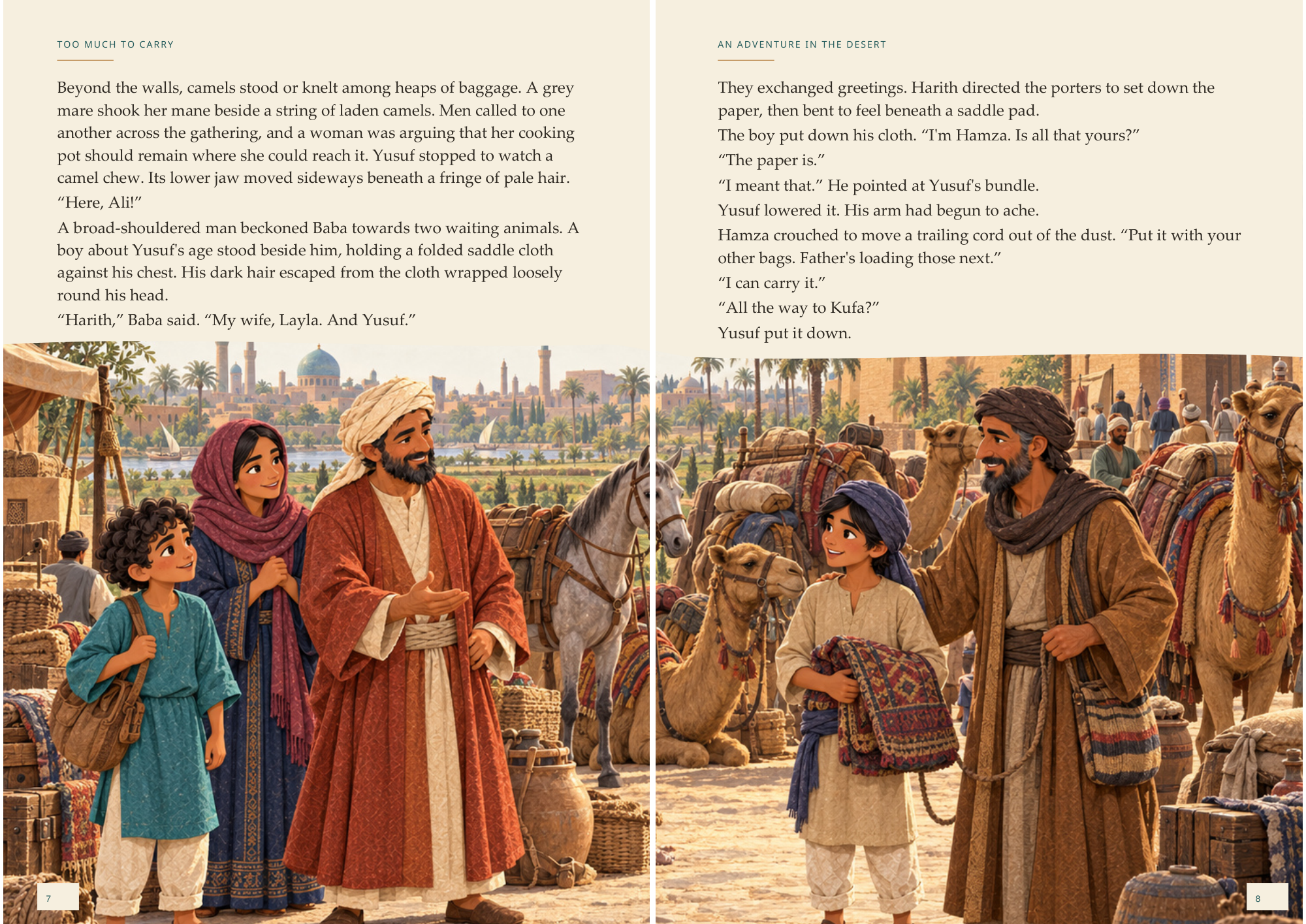 An Adventure in the Desert — Actual final portrait pages · view 2