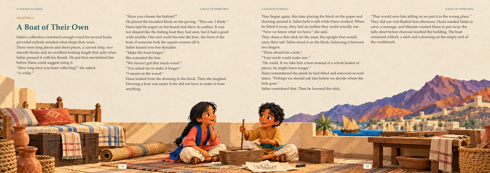 Actual book pages · A Boat of Their Own