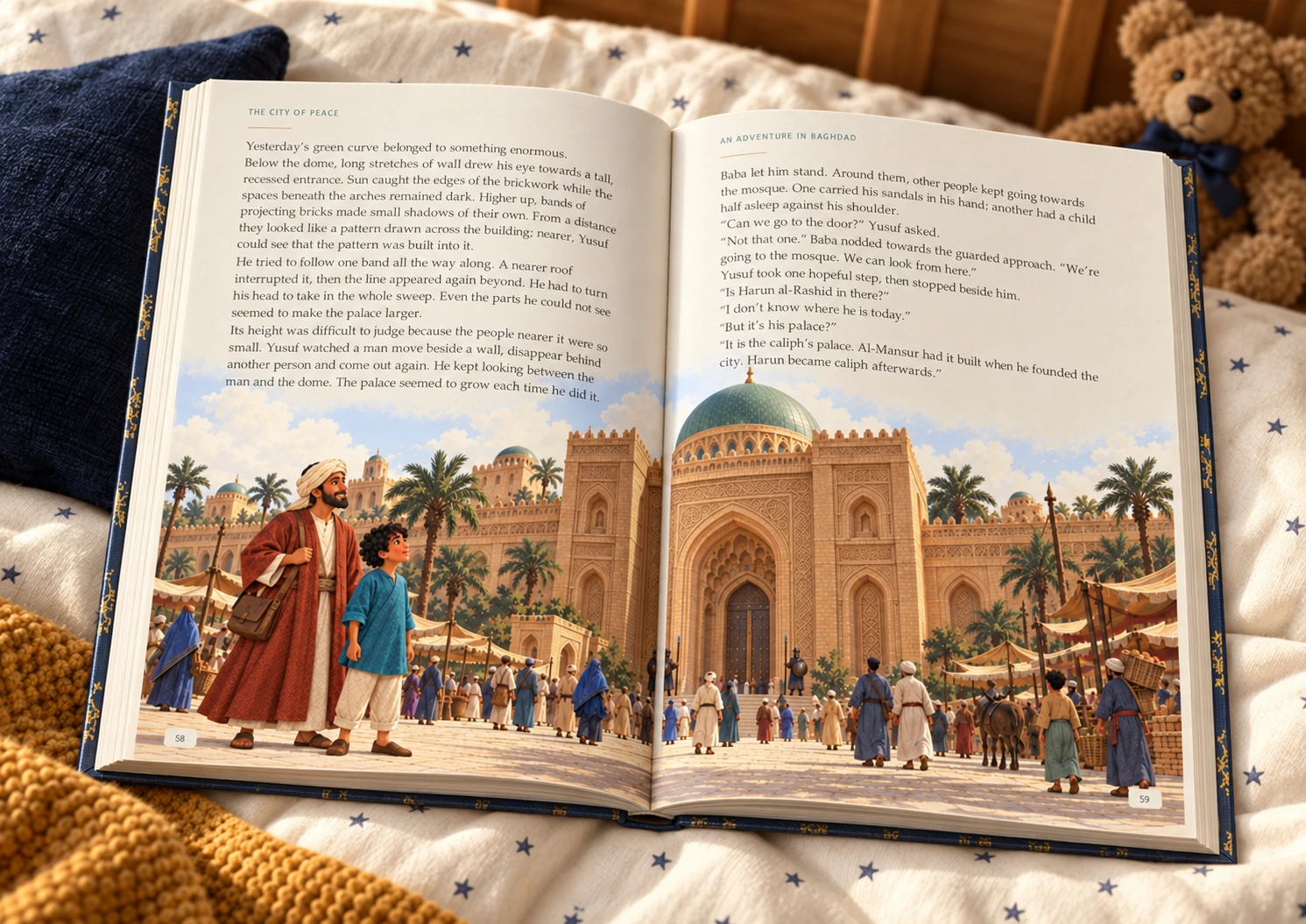 An Adventure in Baghdad — Illustrative photograph · Portrait child’s bed