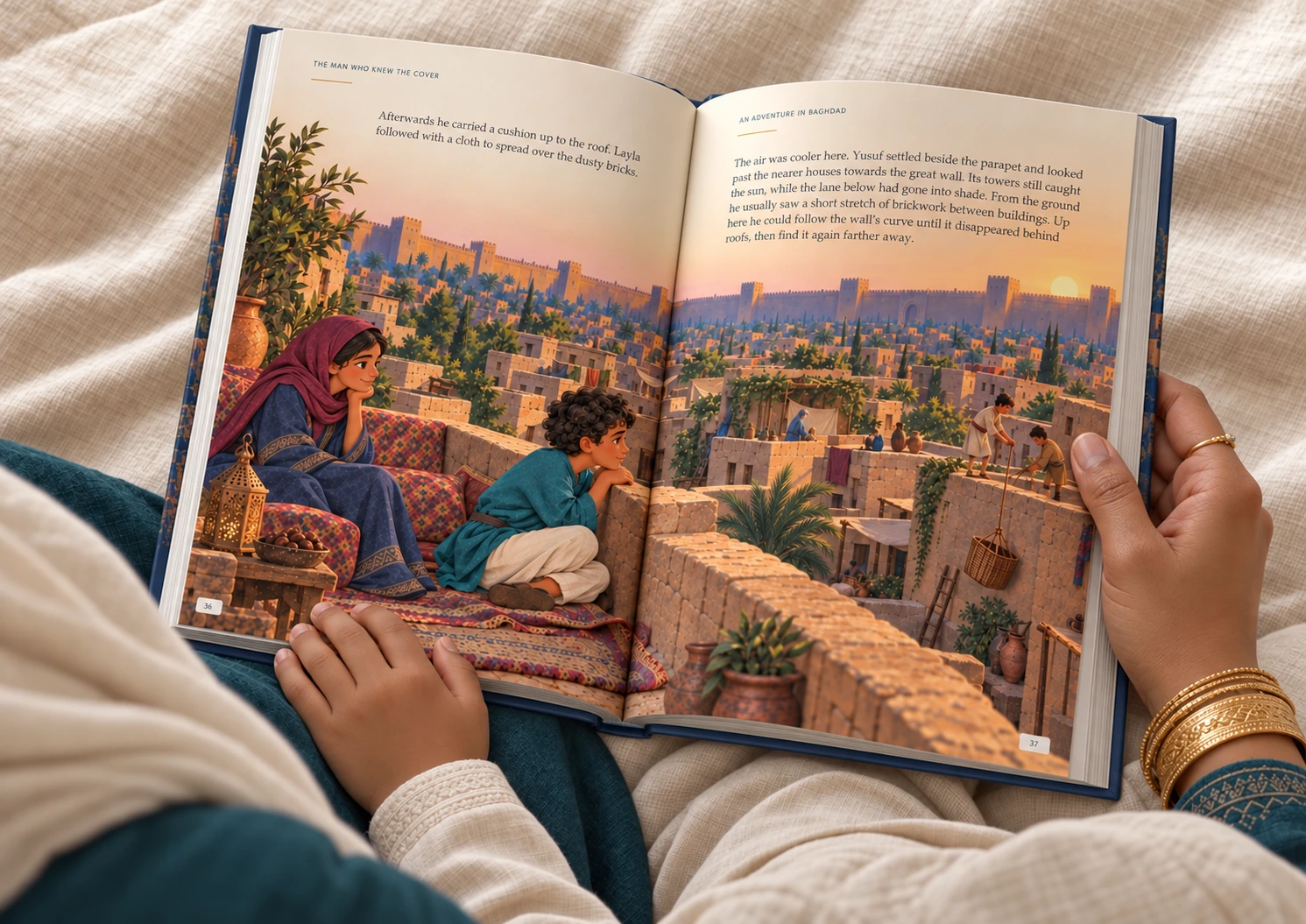 An Adventure in Baghdad — Illustrative photograph · Portrait mother son reading
