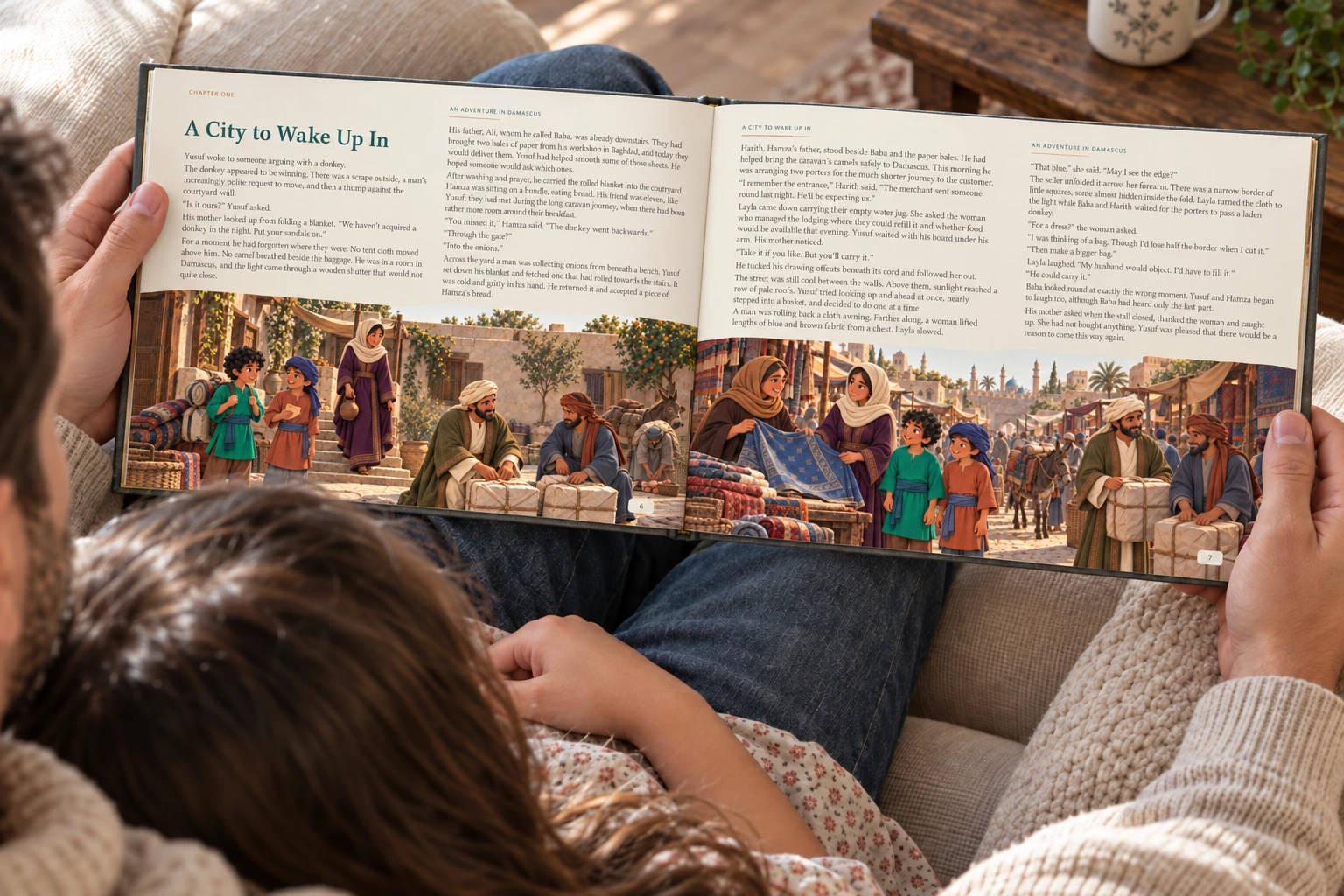 An Adventure in Damascus — Illustrative photograph · Landscape family reading