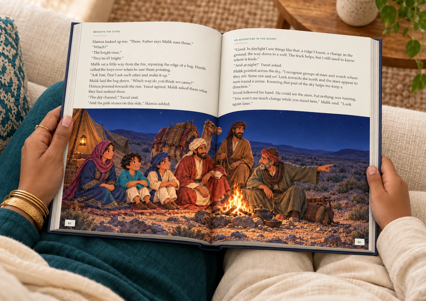 An Adventure in the Desert — Illustrative photograph · Portrait mother son reading