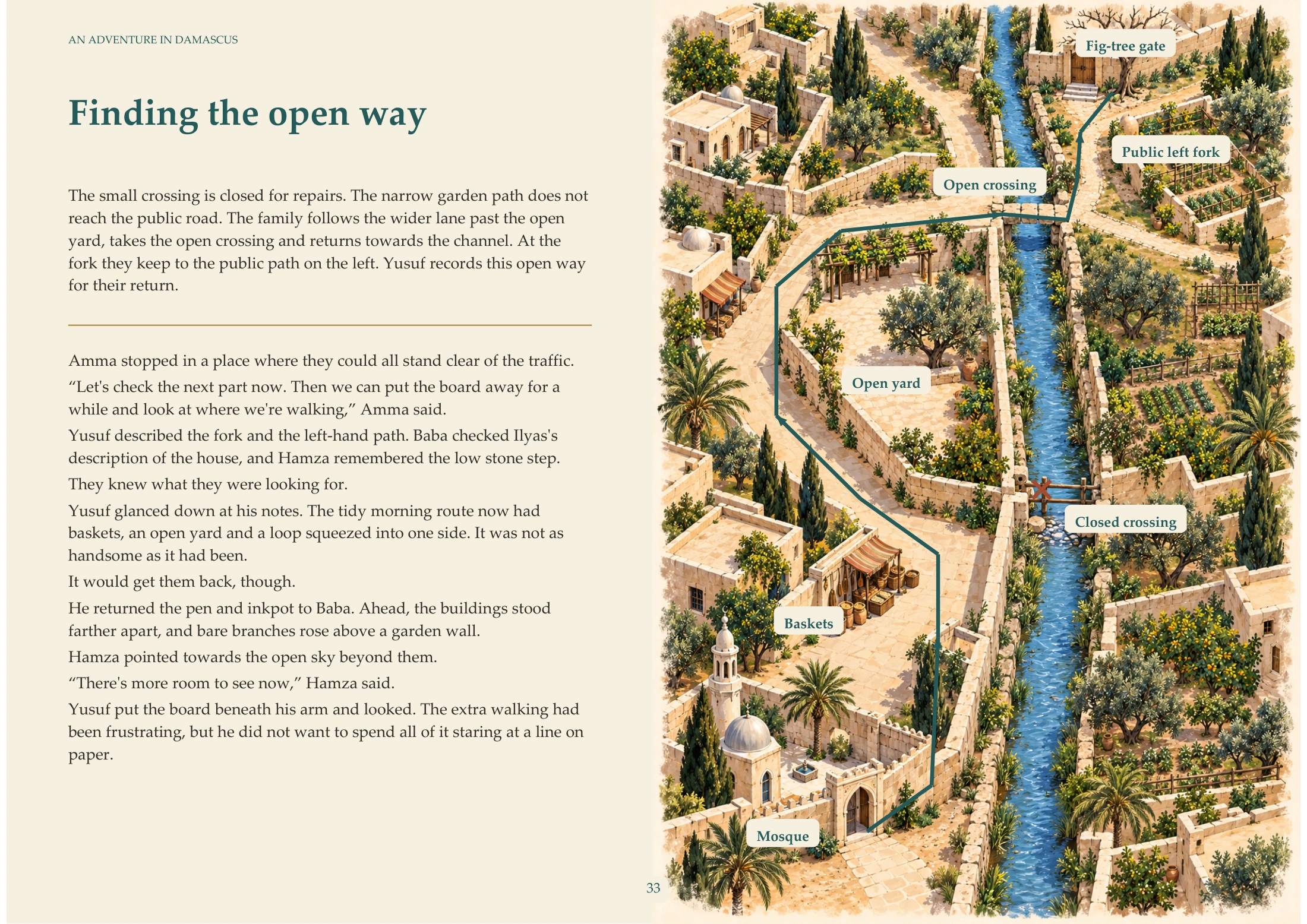 Find the open way — actual illustrated page